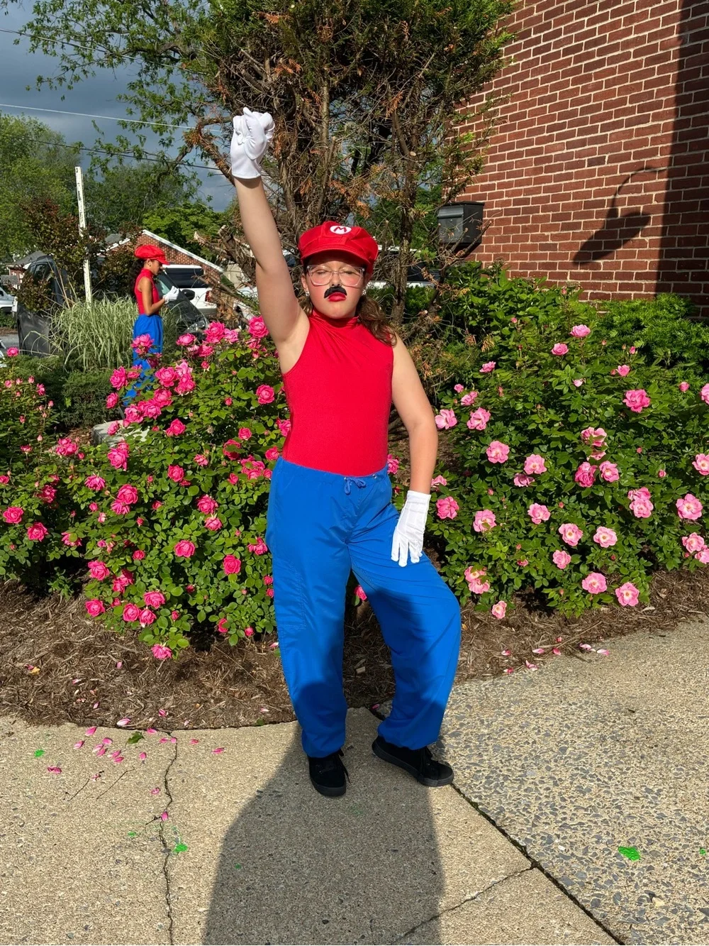 Weissman Red and Blue Kids Mario Costume with Hat and White Gloves